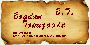 Bogdan Topuzović vizit kartica
